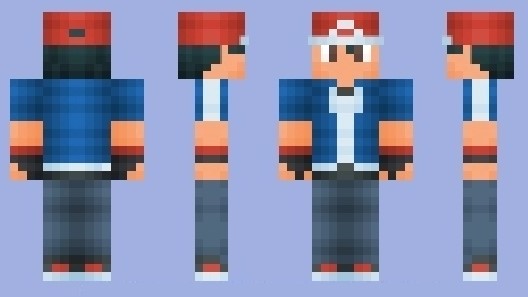 Pokemon - Red [3-D Features!] Minecraft Skin