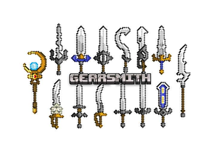 GearSmith! Мечи, щиты, луки, пистолеты, топоры, надкрылья, удочки, броня и  многое другое - Текстур-паки Minecraft - Micdoodle8